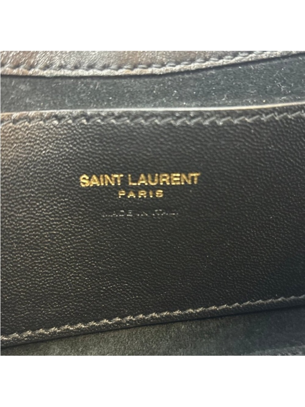 Saint Laurent Black Leather Shoulder Hobo with Gold YSL Logo - Picture 4 of 5